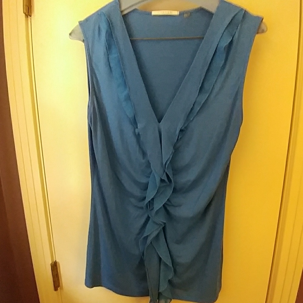 Tahari blue sleeveless